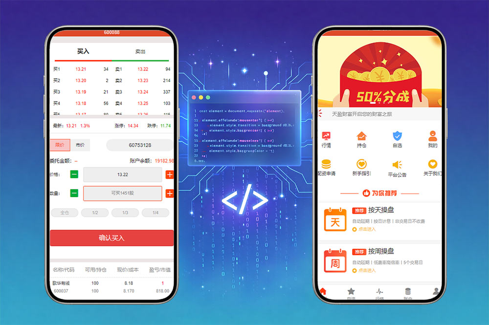 uniapp股票交易源码系统｜股票配资策略平台源码｜K线行情完整对接